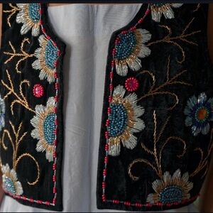 Handmade Embroidered Floral Vest